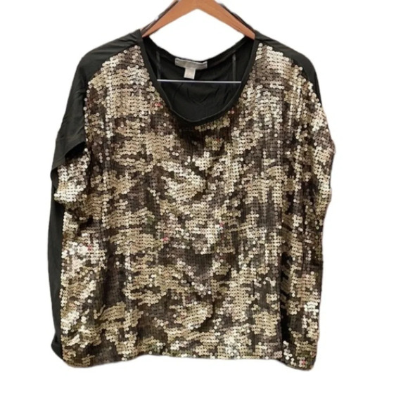 Michael Kors size small green with gold sequins - Picture 1 of 3